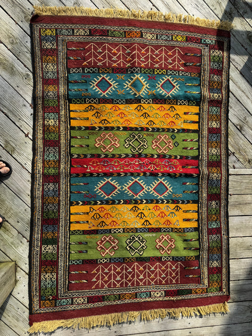 Kochan Handwoven Kilim Rug – 128 × 195 cm (4.2 × 6.4 ft)