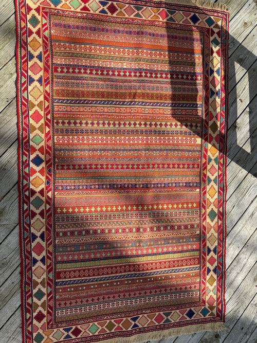 Rahrah Handwoven Kilim Rug – 120 × 202 cm (3.9 × 6.6 ft)