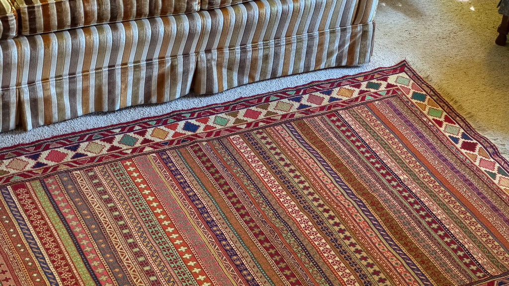 Rahrah Handwoven Wool Kilim Rug (120 × 202 cm - 3.9 × 6.6 ft)