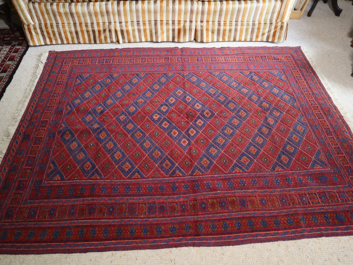 Afghan Gazak Handwoven Wool Kilim (156 × 200 cm - 5.1 × 6.6 ft) - RojKilim