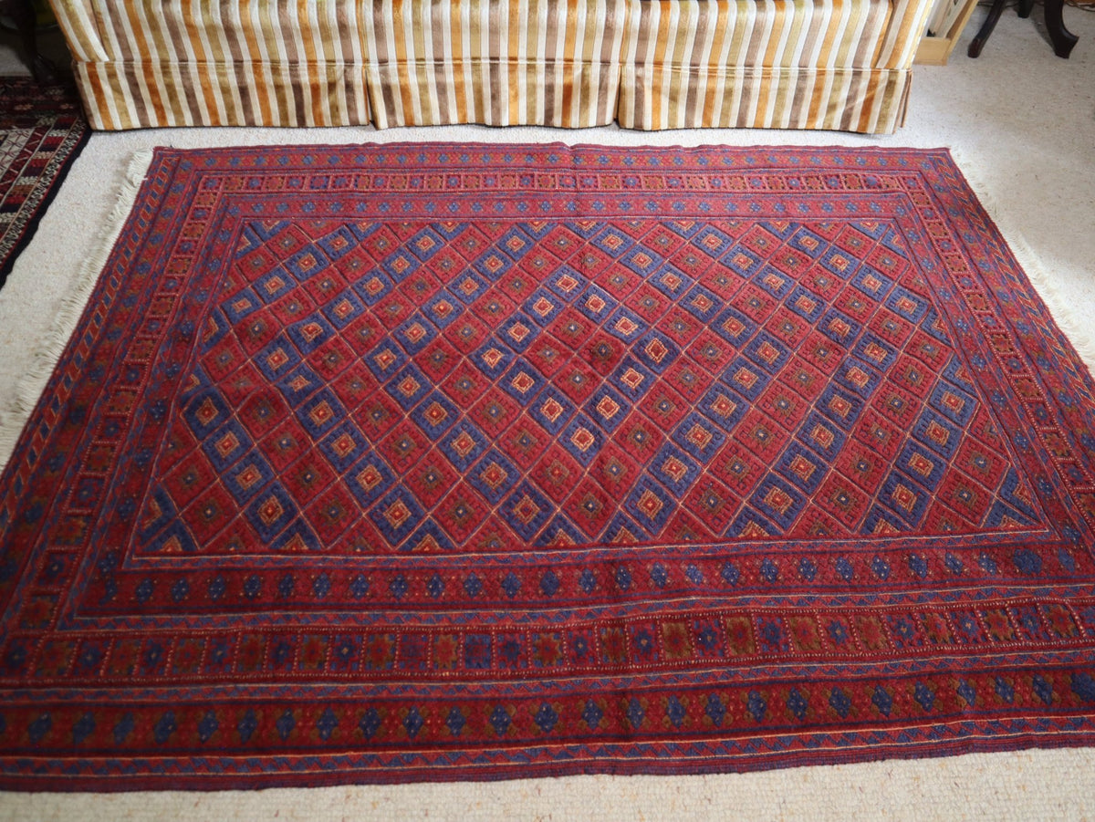 Afghan Gazak Handwoven Wool Kilim (156 × 200 cm - 5.1 × 6.6 ft) - RojKilim