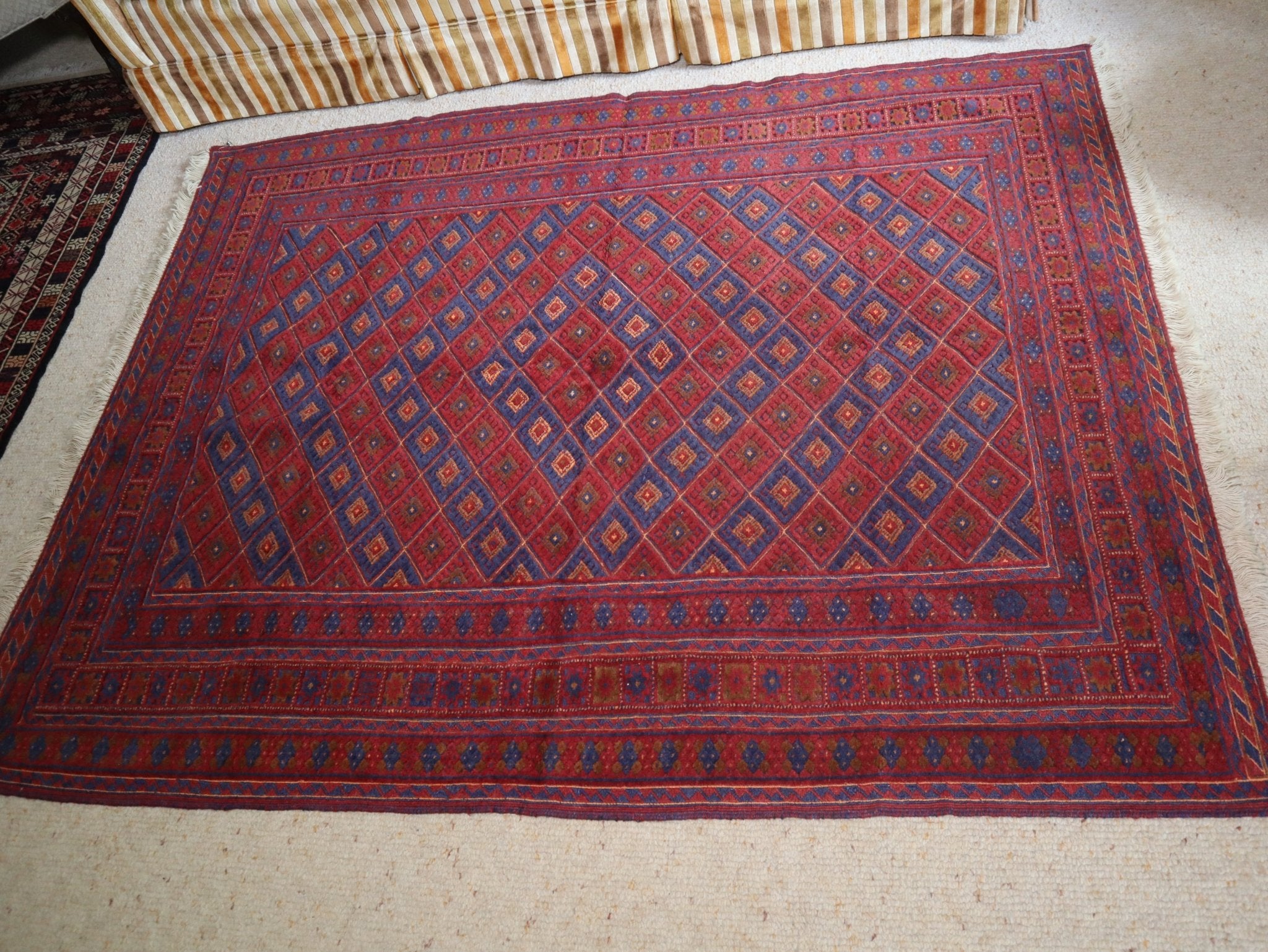 Afghan Gazak Handwoven Wool Kilim (156 × 200 cm - 5.1 × 6.6 ft