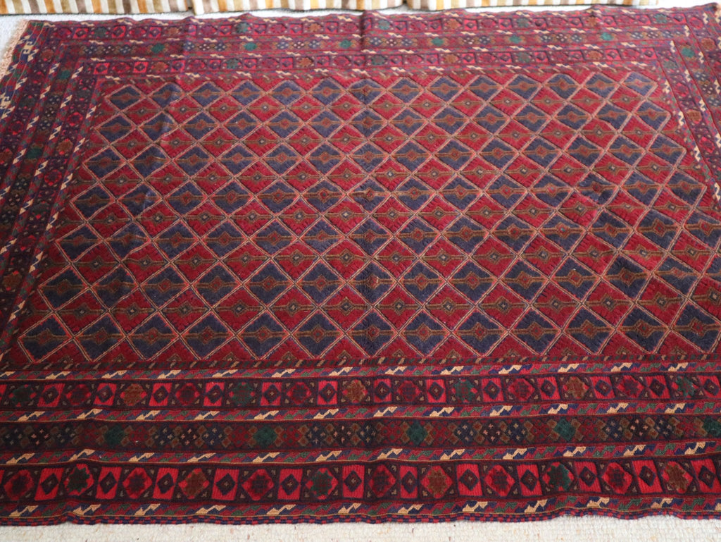 Afghan Khal Mohammadi Handwoven Wool Rug (156 × 200 cm - 5.1 × 6.6 ft) - RojKilim