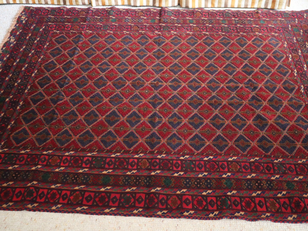 Afghan Khal Mohammadi Handwoven Wool Rug (156 × 200 cm - 5.1 × 6.6 ft) - RojKilim