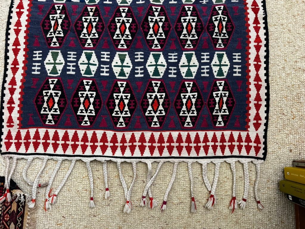 Hakkâri Handwoven Wool Kilim Runner — 105 × 205 cm (3.4 × 6.7 ft) - RojKilim