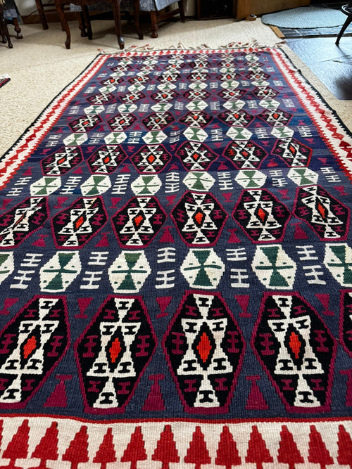 Hakkâri Handwoven Wool Kilim Runner — 105 × 205 cm (3.4 × 6.7 ft) - RojKilim