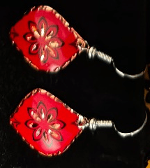 Handmade Turkish Copper Earrings – Floral & Geometric Designs - RojKilim