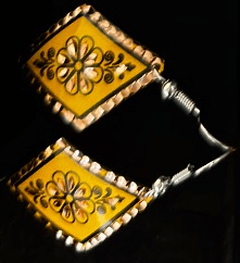 Handmade Turkish Copper Earrings – Floral & Geometric Designs - RojKilim