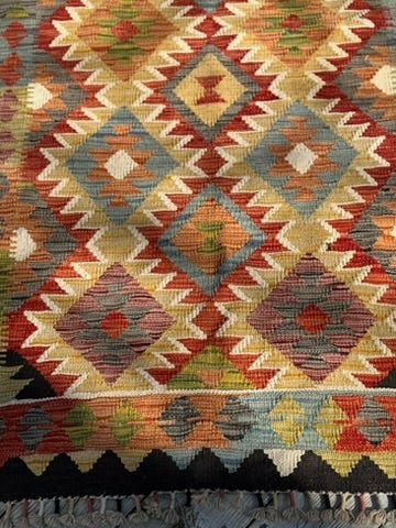 Handwoven Vintage Kurdish Kilim Rug – 122 × 185 cm (4.0 × 6.1 ft) | Wool, Handwoven, Natural Dye - RojKilim