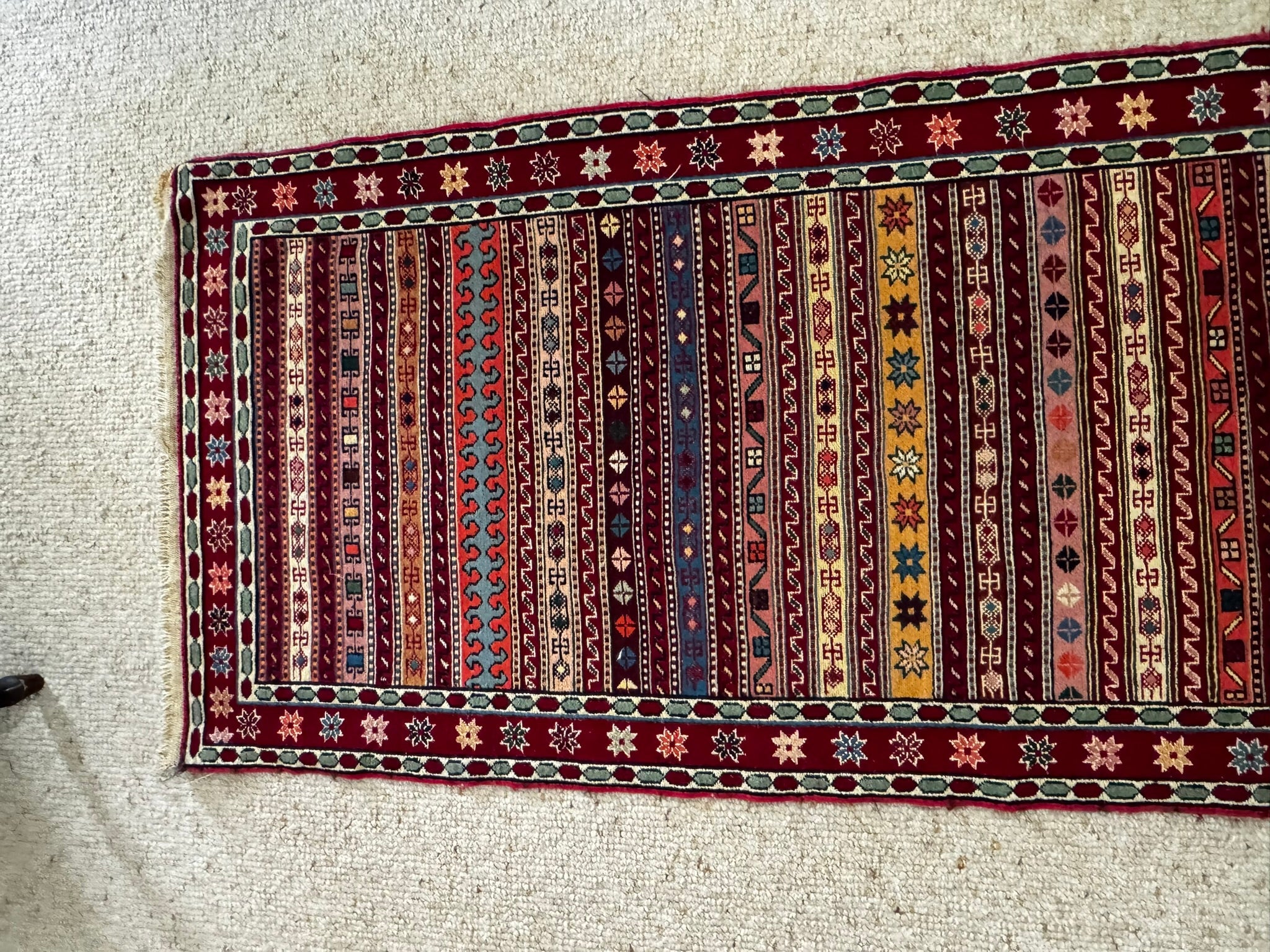 Rahrah Handwoven Wool Kilim Runner Rug (82 × 195 cm - 2.7 × 6.4 ft) - RojKilim