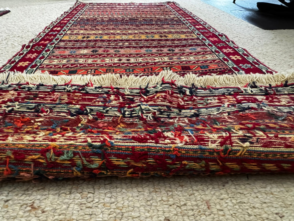 Rahrah Handwoven Wool Kilim Runner Rug (82 × 195 cm - 2.7 × 6.4 ft) - RojKilim