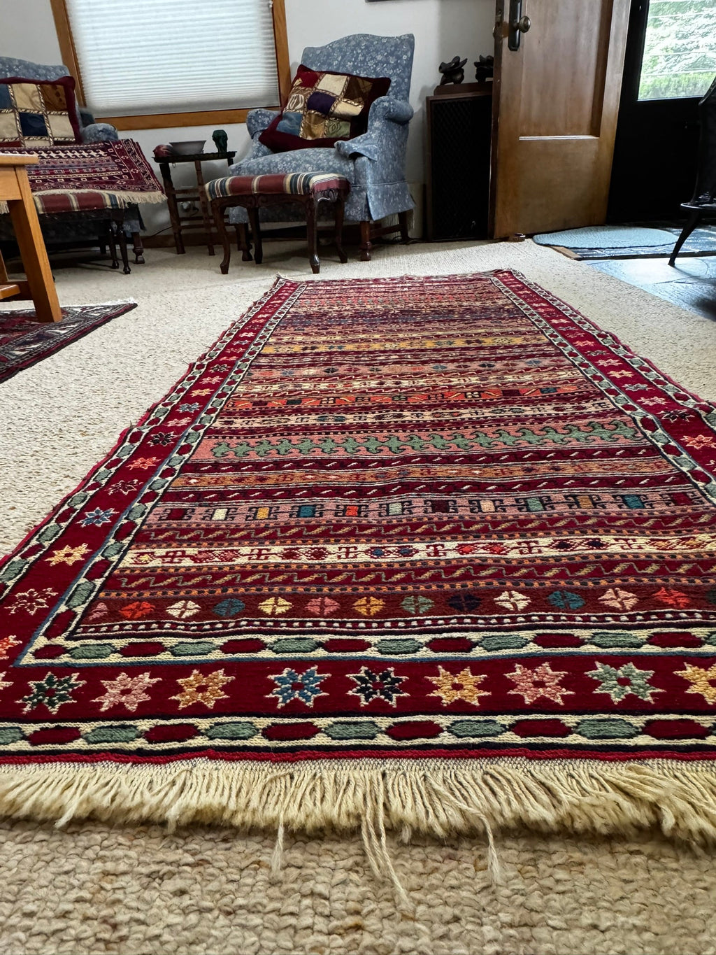Rahrah Handwoven Wool Kilim Runner Rug (82 × 195 cm - 2.7 × 6.4 ft) - RojKilim