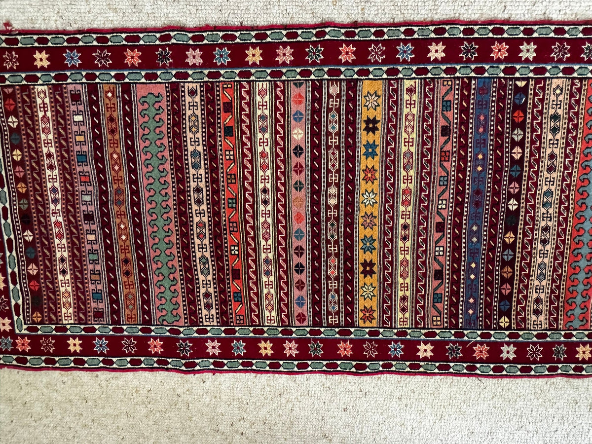 Rahrah Handwoven Wool Kilim Runner Rug (82 × 195 cm - 2.7 × 6.4 ft) - RojKilim