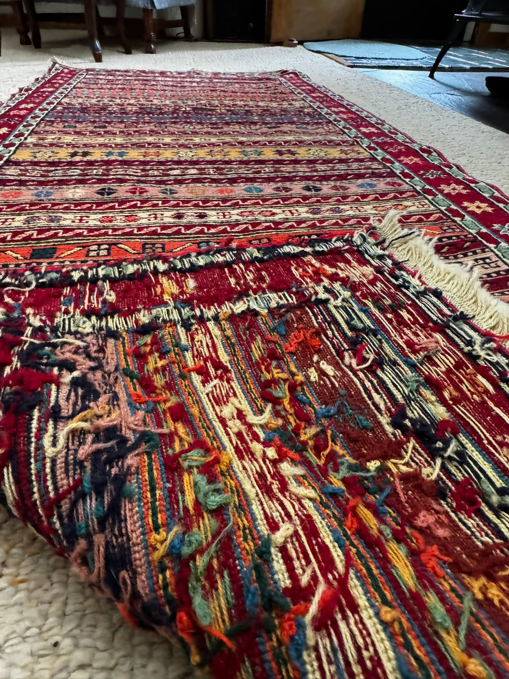 Rahrah Handwoven Wool Kilim Runner Rug (82 × 195 cm - 2.7 × 6.4 ft) - RojKilim