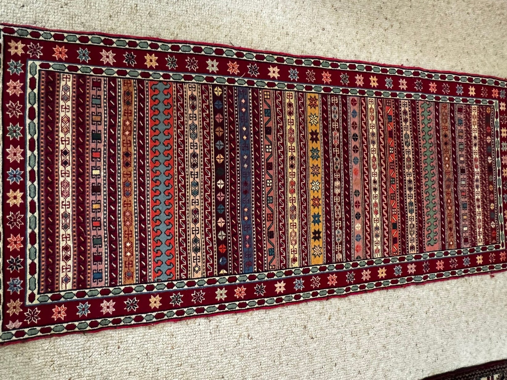 Rahrah Handwoven Wool Kilim Runner Rug (82 × 195 cm - 2.7 × 6.4 ft) - RojKilim