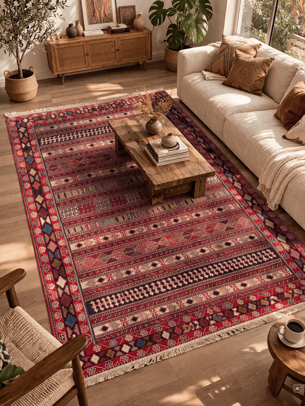 Rahrah Kilim Rug – 126 × 203 cm (4.1 × 6.7 ft) - RojKilim