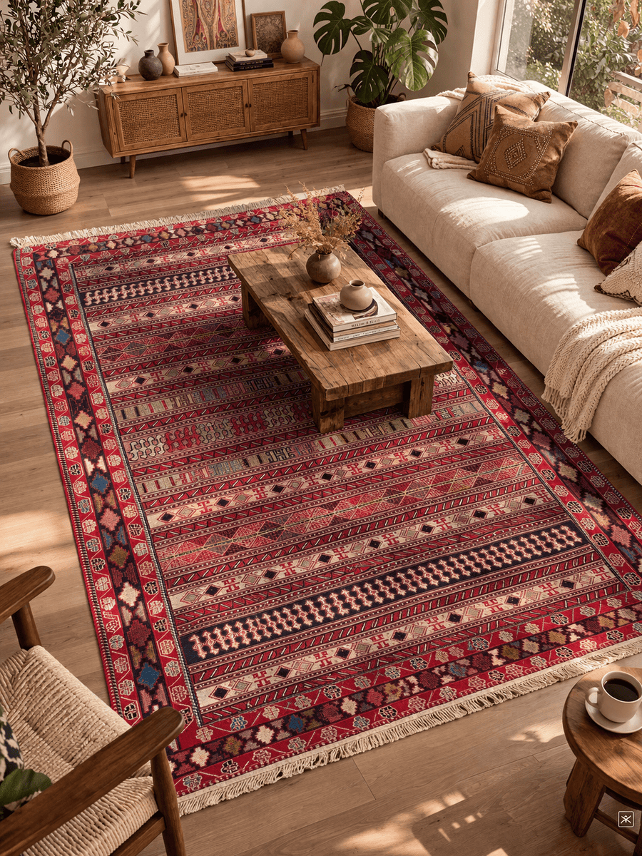 Rahrah Kilim Rug – 126 × 203 cm (4.1 × 6.7 ft) - RojKilim