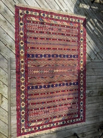 Rahrah Kilim Rug – 130 × 216 cm (51 × 85 in / 4.3 × 7.1 ft) - RojKilim