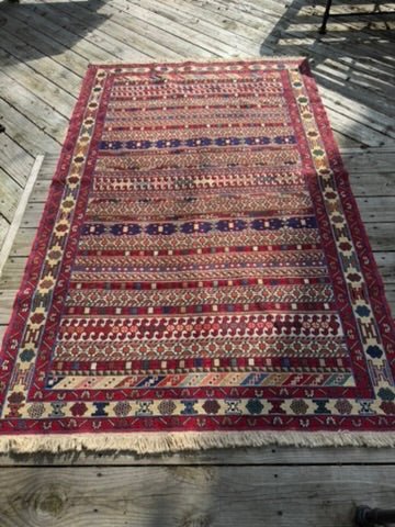 Rahrah Kilim Rug – 130 × 216 cm (51 × 85 in / 4.3 × 7.1 ft) - RojKilim