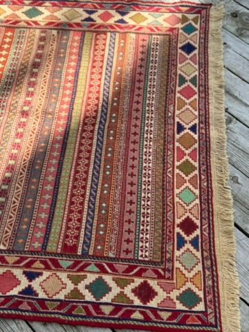 Rahrah Kurdish Kilim Rug – 120 x 202 cm (3.9 x 6.6 ft) - RojKilim