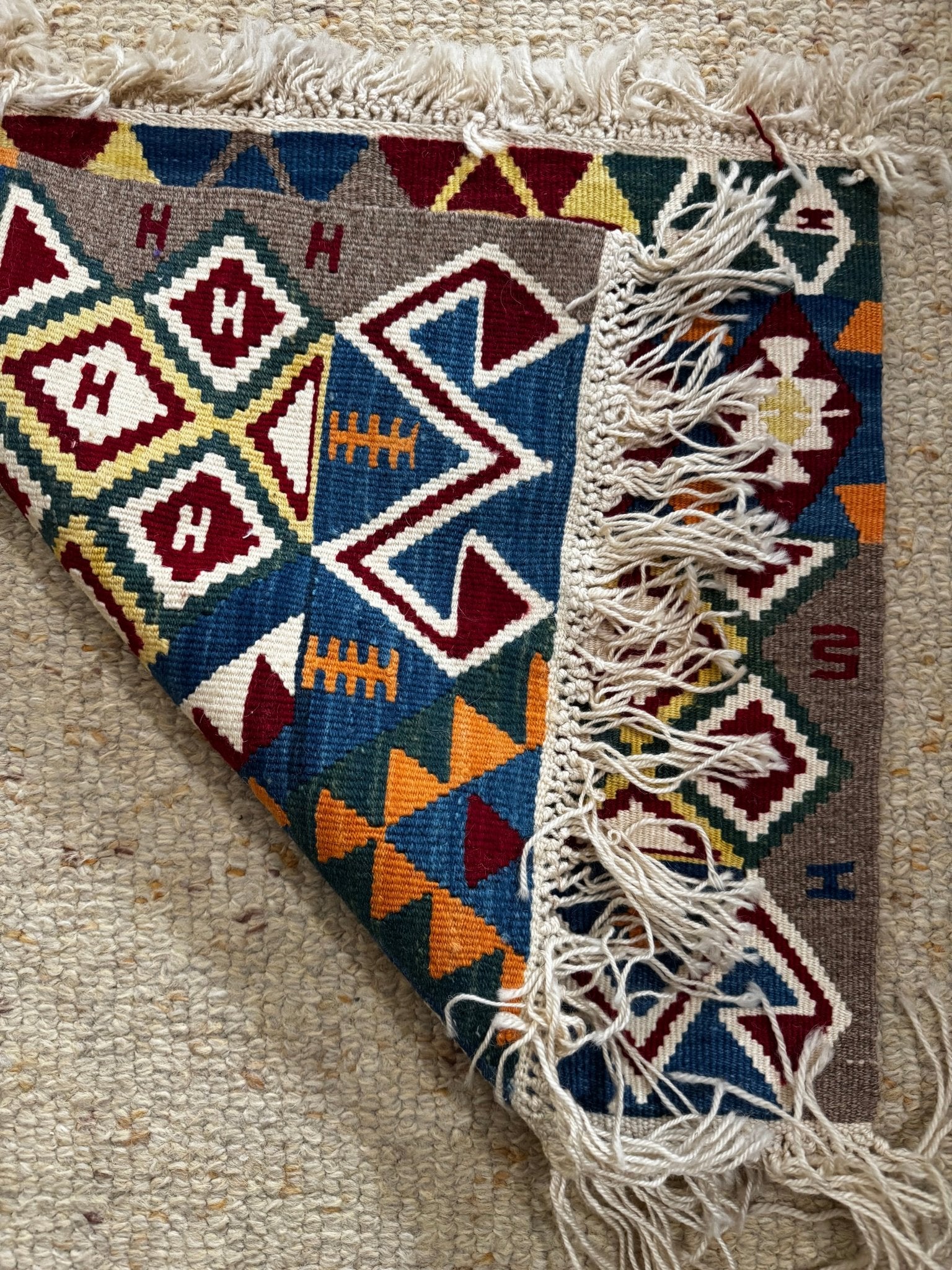 Van & Hakkari Kilim – 53 × 56 cm (21 × 22 in) - RojKilim