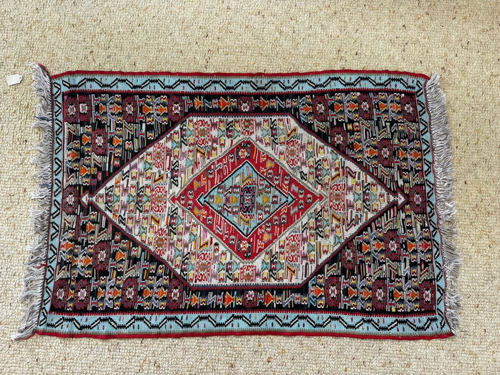 Vintage Sine (Senneh–Sîne) Handwoven Silk Rug — 71 × 104 cm (2.3 × 3.4 ft) - RojKilim