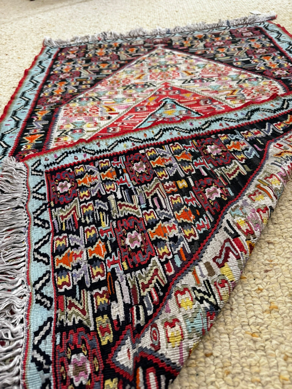 Vintage Sine (Senneh–Sîne) Handwoven Silk Rug — 71 × 104 cm (2.3 × 3.4 ft) - RojKilim