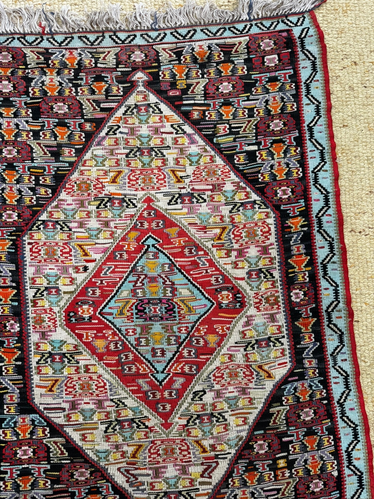 Vintage Sine (Senneh–Sîne) Handwoven Silk Rug — 71 × 104 cm (2.3 × 3.4 ft) - RojKilim