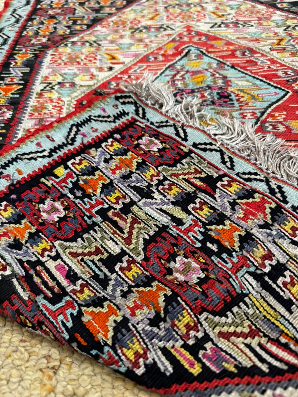 Vintage Sine (Senneh–Sîne) Handwoven Silk Rug — 71 × 104 cm (2.3 × 3.4 ft) - RojKilim