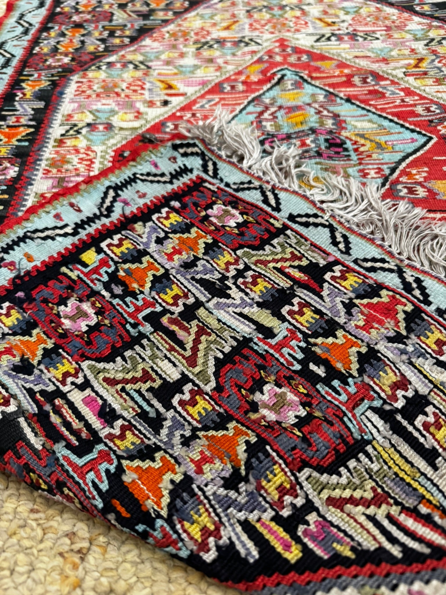 Vintage Sine (Senneh–Sîne) Handwoven Silk Rug — 71 × 104 cm (2.3 × 3.4 ft) - RojKilim