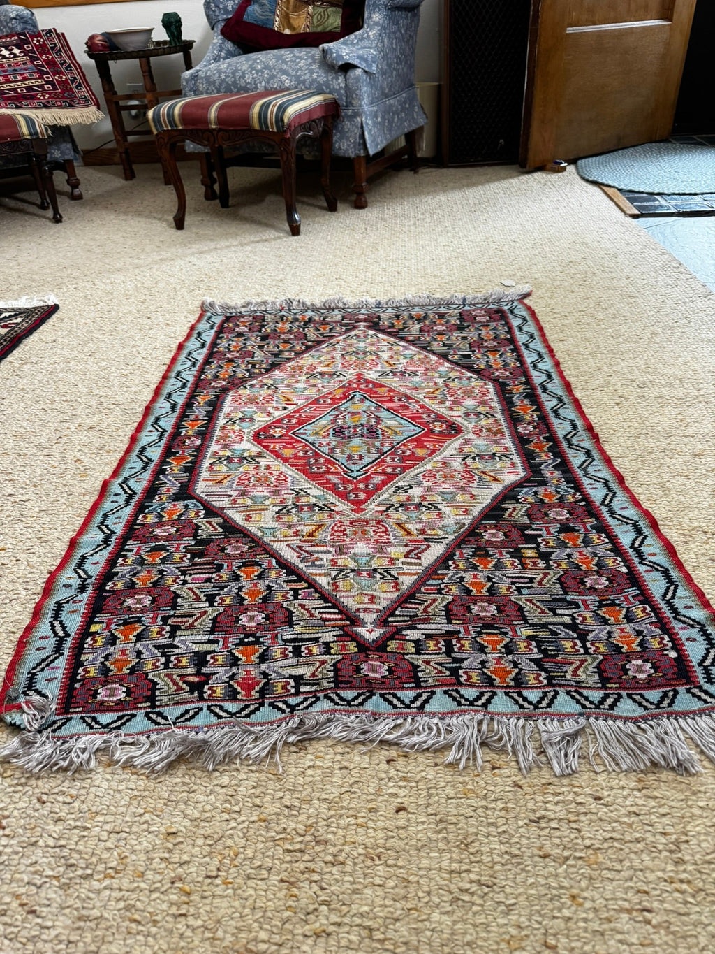 Vintage Sine (Senneh–Sîne) Handwoven Silk Rug — 71 × 104 cm (2.3 × 3.4 ft) - RojKilim